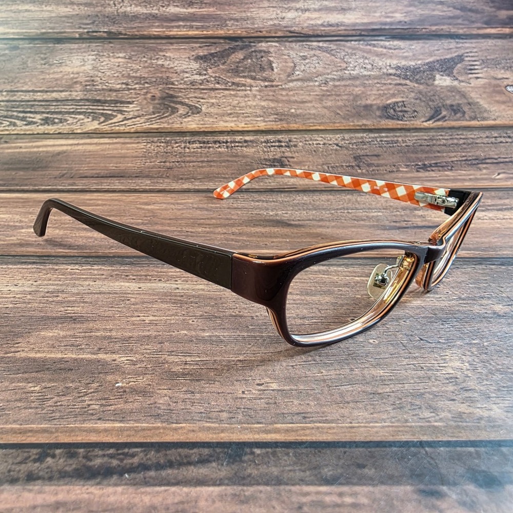 Kate Spade New York Janene 0X90 Brown Orange‎ Gingham Cat Eye Eyeglass 53-17-135 - Picture 5 of 10